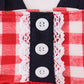 Red floral gingham ruffle bubble