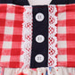 Red floral gingham ruffle dress