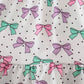 Pink bow embroidery print bloomer set