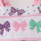 Pink bow embroidery one-piece swimsuit (UPF50+)