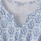 Blue toile garden bow mom tiered dress