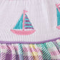 Purple sailboats embroidery bloomer set