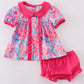 Pink coral reef ruffle bloomer set