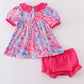 Pink coral reef ruffle bloomer set