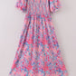 Pink coral reef smocked ruffle dress