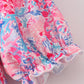 Pink coral reef smocked ruffle dress