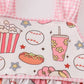 Pink baseball print gingham bubble