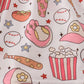 Pink baseball print gingham ruffle shorts set