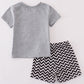 Gray tool box applique shorts set