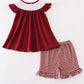Mississippi MSU embroidery smocked gingham ruffle set