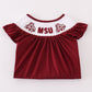 Mississippi MSU embroidery smocked gingham ruffle set