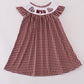 Mississippi MSU embroidery smocked gingham dress