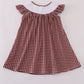 Mississippi MSU embroidery smocked gingham dress