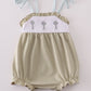 Green farm windmill embroidery ruffle bubble