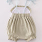 Green farm windmill embroidery ruffle bubble
