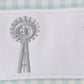 Green farm windmill embroidery gingham bubble