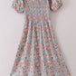 Green garden bloom smocked mom&me dress