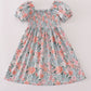 Green garden bloom smocked mom&me dress