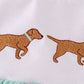 Mint hunting puppy embroidery ruffle dress