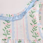 Blue floral print ruffle shorts set