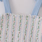 Blue floral print smocked women dress