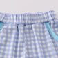 Blue truck fishing applique shorts set