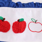 Blue apple french knot plaid dress
