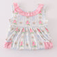 Tea floral bow ruffle shorts set