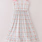 Tea floral bow ruffle women dress