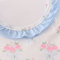 Blue floral bow print ruffle bloomer set