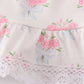 Blue floral bow print ruffle shorts set