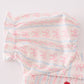 Pink bow embroidery smocked dress