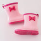 Pink bow rain boots