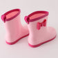 Pink bow rain boots