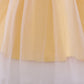 Yellow princess embroidery ruffle dress