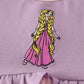 Purple princess embroidery ruffle dress