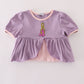 Purple princess embroidery ruffle dress