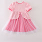 Pink princess embroidery ruffle dress