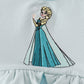 Sky princess embroidery ruffle dress
