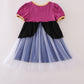 Sapphire blue princess embroidery ruffle dress