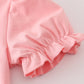 Pink floral character applique dress