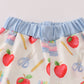 Apple pencil print shorts set