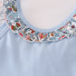 Blue apple floral applique ruffle dress