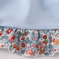 Blue apple floral applique ruffle dress