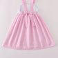 Pink pumpkin carriage embroidery stripe dress