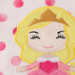 Pink character applique dot romper