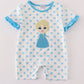 Blue character applique romper