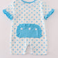 Blue character applique romper