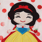Red character applique dot romper