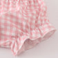 Pink floral bow ruffle bloomer set